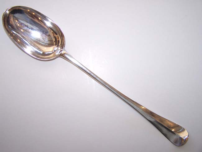 A George II period 14 1/4" Silver Basting Spoon by William Soames, London 1730
